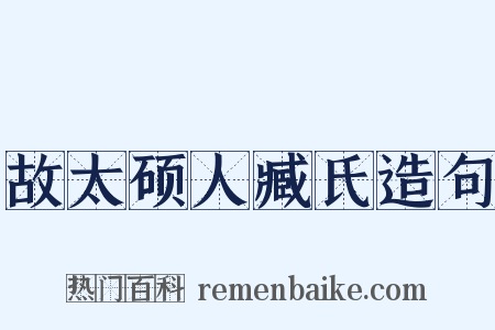 故太硕人臧氏造句是什么意思的图片
